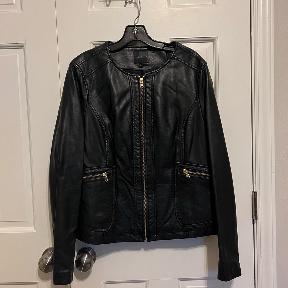 The Limited Faux Leather Black Jacket